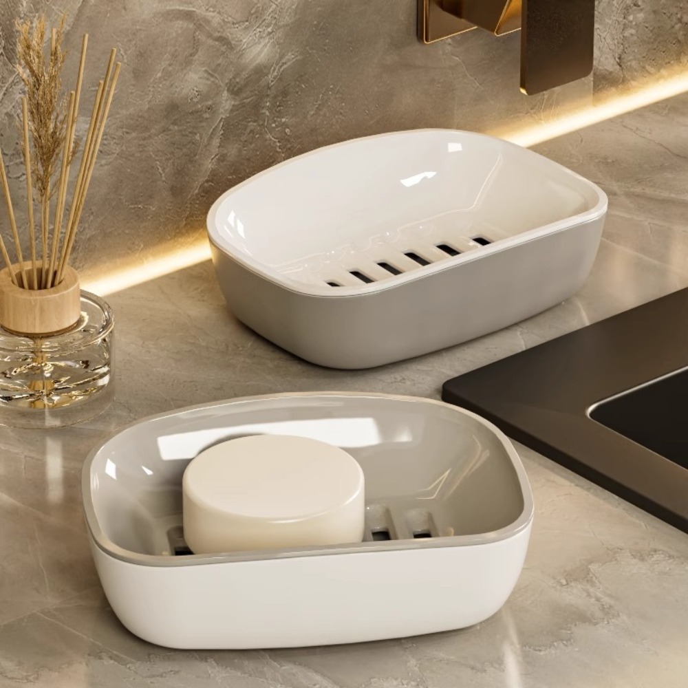 Soap Making Tray - Portable Plastic Soap Dish Non-slip Double-Layer