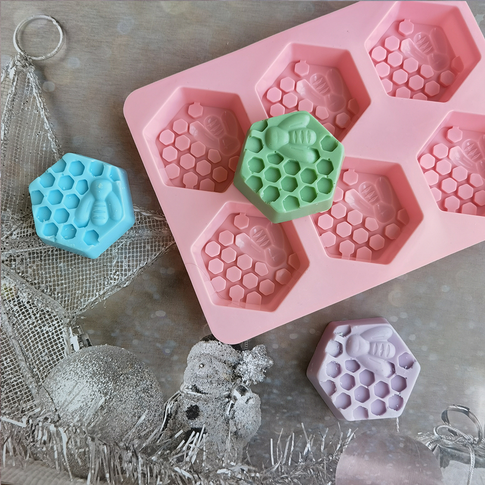 Silicone Hexagonal Bee Soap Mo - مراجعة Soap Making Instructions وسعره