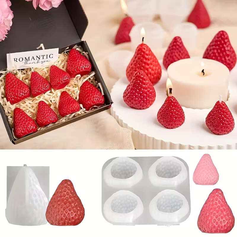 Strawberry Silicone Candle Mol - مراجعة Soap Making Instructions وسعره