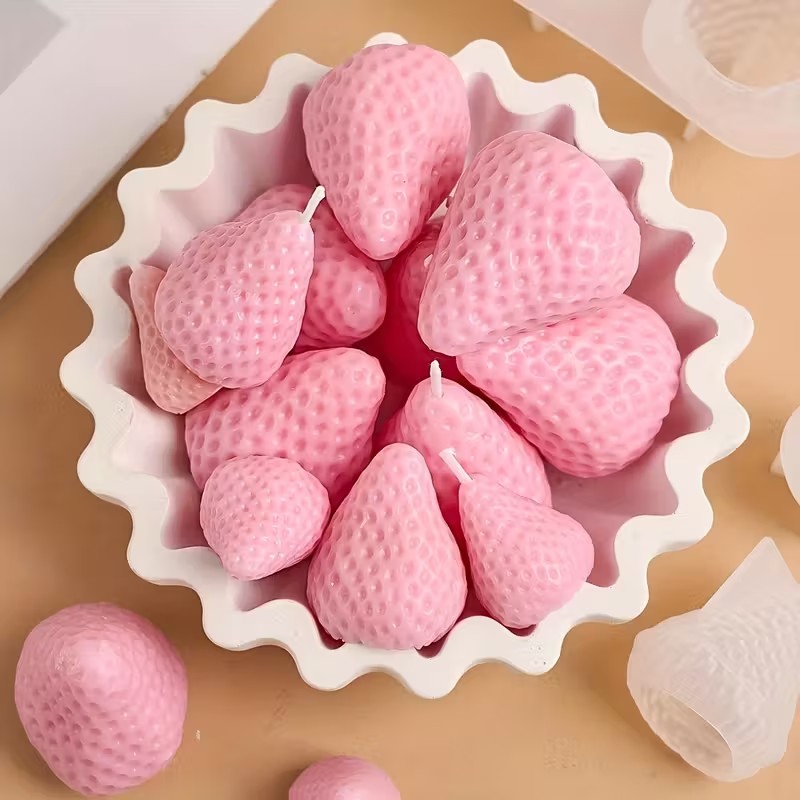 Strawberry Silicone Candle Mol - مراجعة Soap Making Instructions وسعره