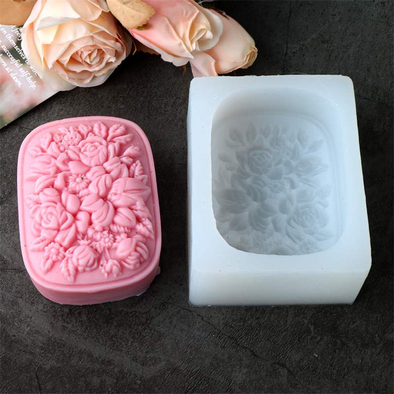 Square Floral Silicone Soap Mo - مراجعة Soap Making Instructions وسعره