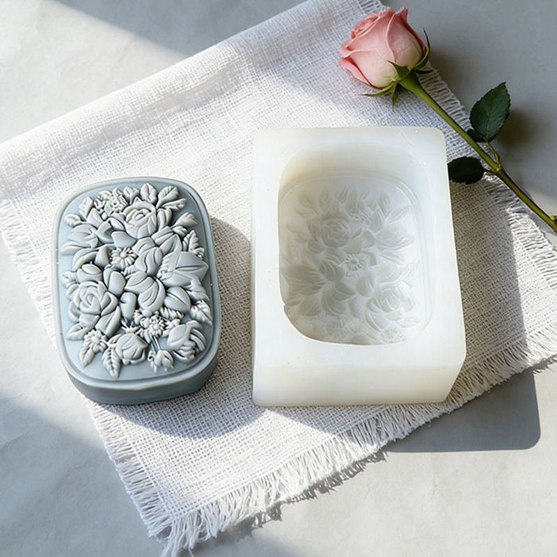 Square Floral Silicone Soap Mo - مراجعة Soap Making Instructions وسعره