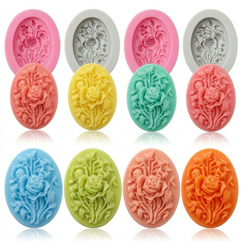 4 Silicone mold with flower sh - مراجعة Soap Making Instructions وسعره