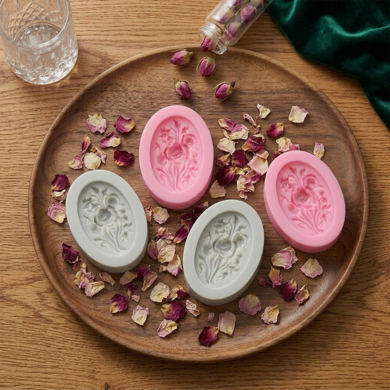 4 Silicone mold with flower sh - مراجعة Soap Making Instructions وسعره