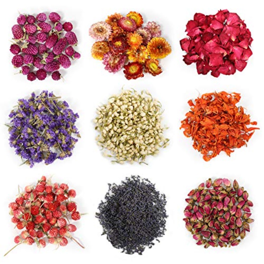 9 Bags Dried Flowers,100% Natu - مراجعة Soap Making Diy وسعره