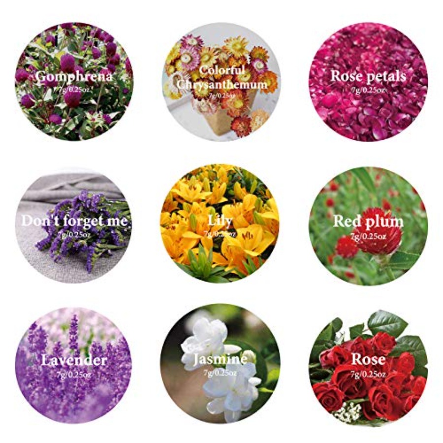9 Bags Dried Flowers,100% Natu - مراجعة Soap Making Diy وسعره